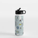 City life blocks blue teal Water Bottle Gallery Image 1