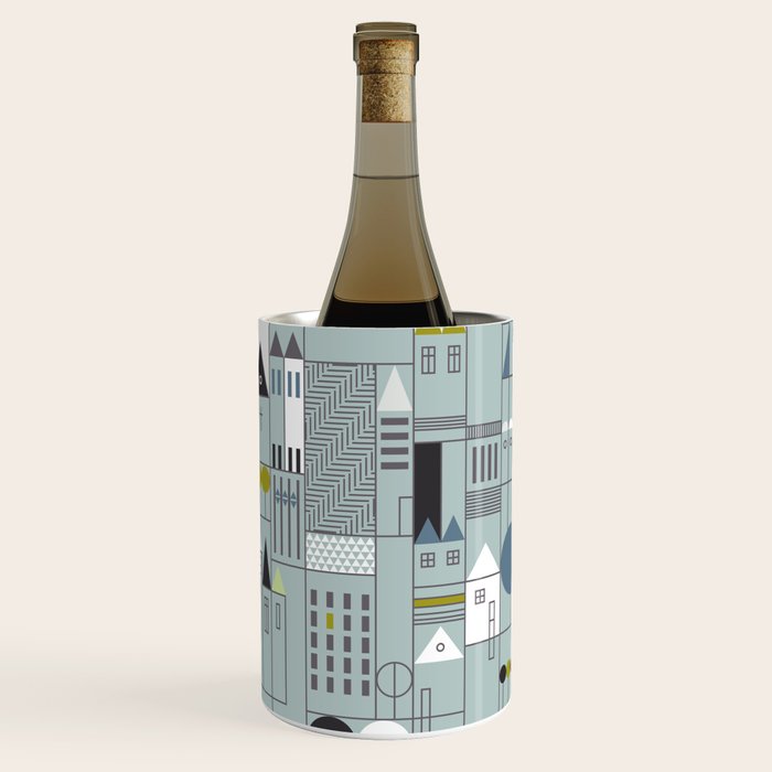 City life blocks blue teal Wine Chiller Gallery Image 2