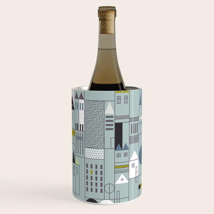 City life blocks blue teal Wine Chiller Gallery Image 3