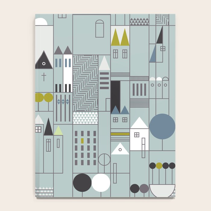 City life blocks blue teal Notebook Gallery Image 4