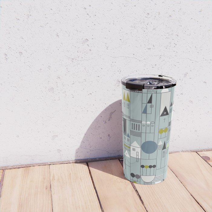 City life blocks blue teal Travel Mug Gallery Image 4