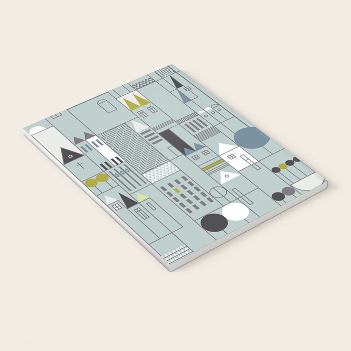 City life blocks blue teal Notebook Gallery Image 3