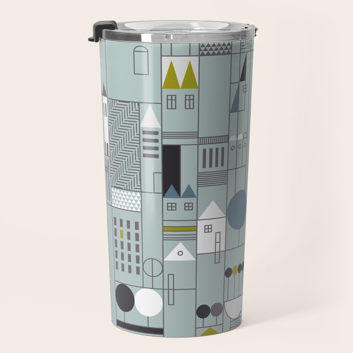 City life blocks blue teal Travel Mug Gallery Image 3