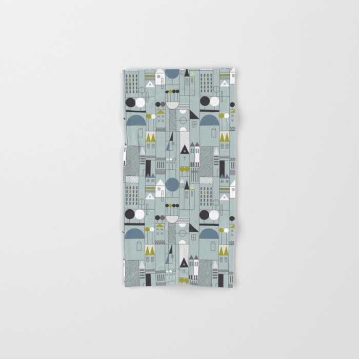 City life blocks blue teal Bath Towel Gallery Image 1