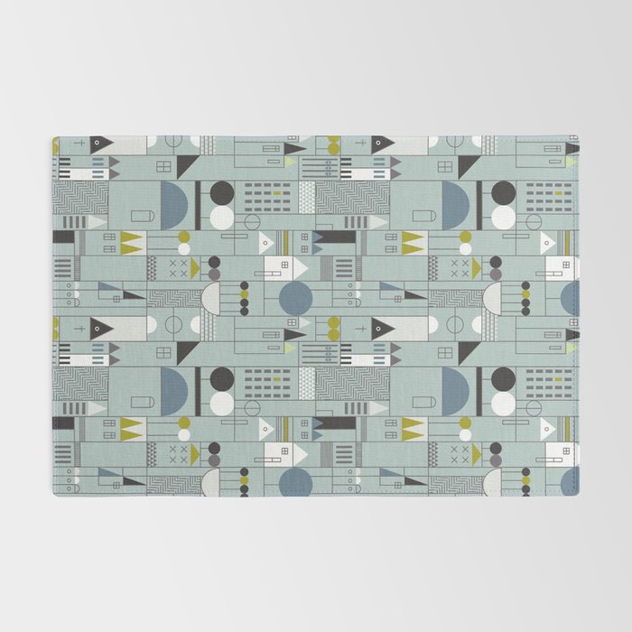 City life blocks blue teal Rug Gallery Image 2