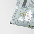 City life blocks blue teal Pillow Sham Gallery Image 4
