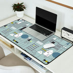 City life blocks blue teal Desk Mat Gallery Image 2