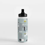 City life blocks blue teal Water Bottle Gallery Image 2