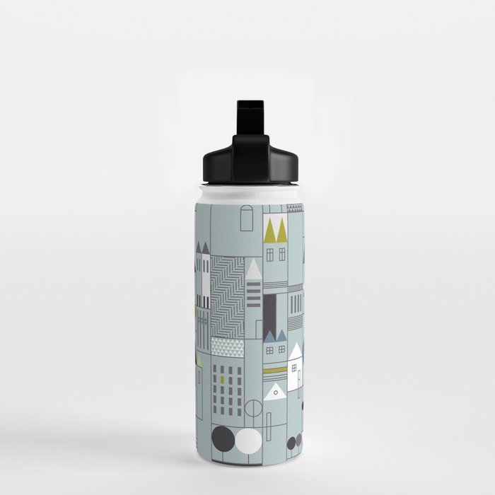 City life blocks blue teal Water Bottle Gallery Image 2