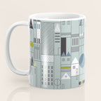 City life blocks blue teal Coffee Mug Gallery Image 3