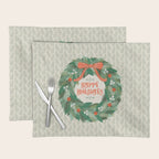 Happy Holidays Christmas Wreath Placemat Gallery Image 1