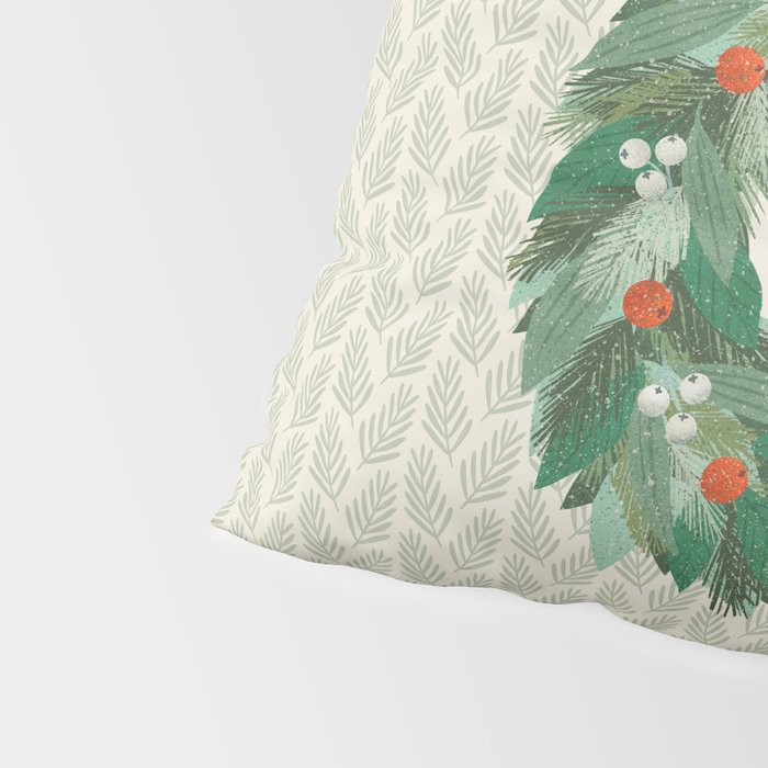Happy Holidays Christmas Wreath Pillow Sham Gallery Image 4