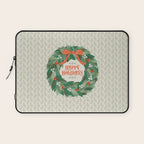 Happy Holidays Christmas Wreath Laptop Sleeve Gallery Image 1