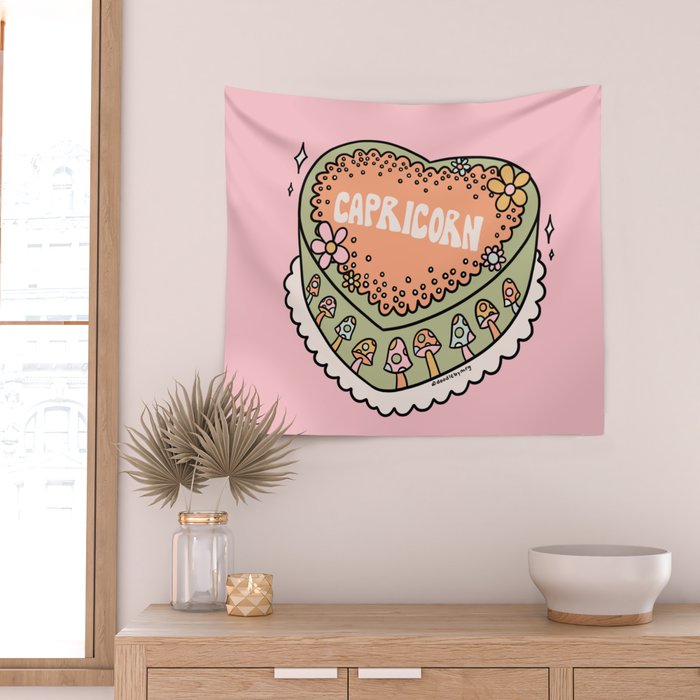 Capricorn Heart Cake Wall Tapestry Gallery Image 2