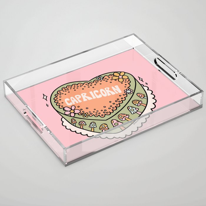 Capricorn Heart Cake Acrylic Tray Gallery Image 1