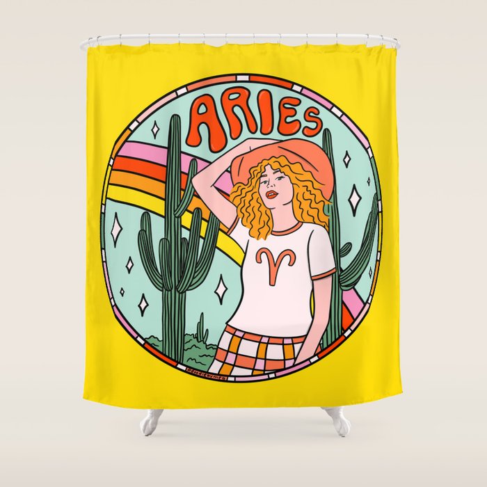 Aries Cowgirl Shower Curtain Gallery Image 1