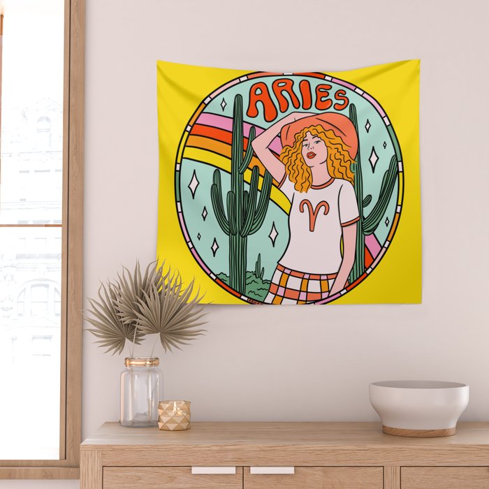 Aries Cowgirl Wall Tapestry Gallery Image 2