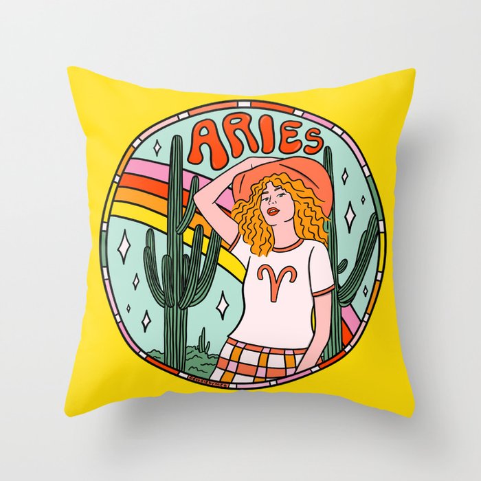 Aries Cowgirl Throw Pillow Gallery Image 6
