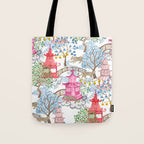 Multi Color Leopards in Pagoda Forest Tote Bag Gallery Image 1