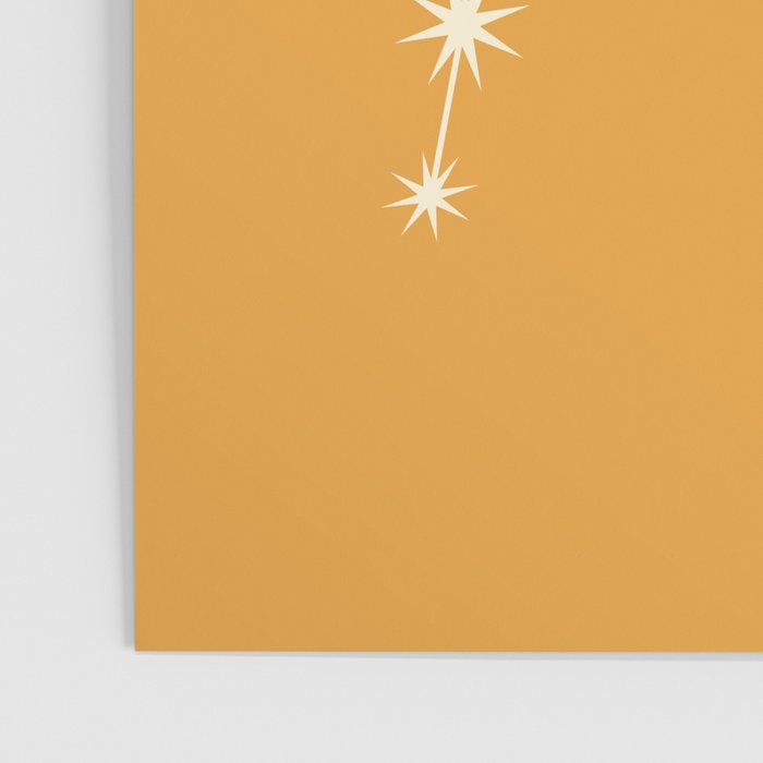 Aquarius Zodiac Star Constellation Line Art Peach Orange Poster Gallery Image 3
