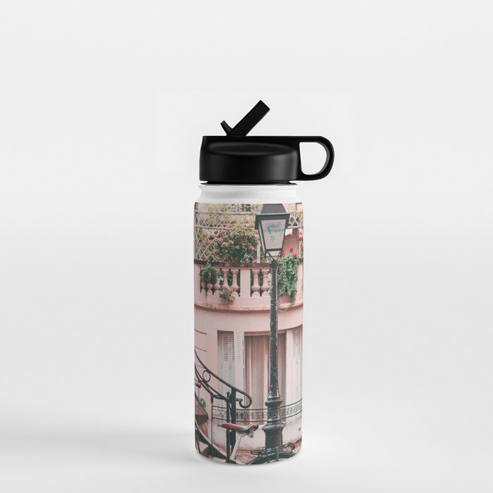 Bike in Paris Pink City Photography  Water Bottle Gallery Image 1