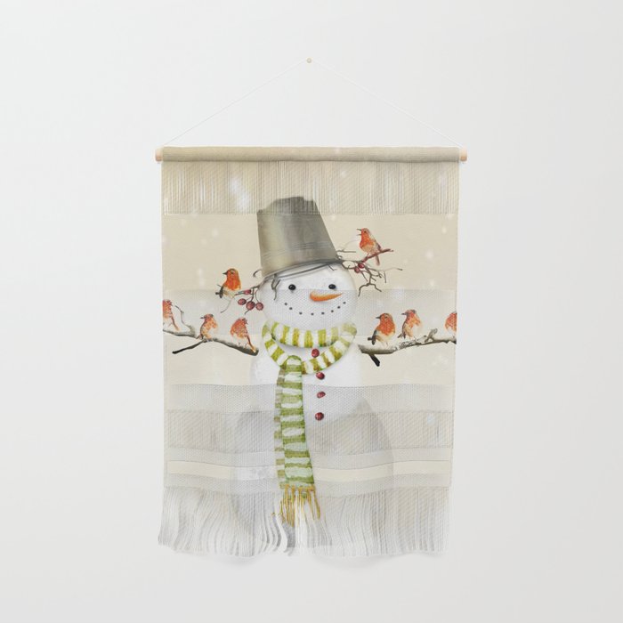 Snowman and Birds Wall Hanging Gallery Image 1