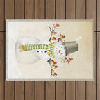 Snowman and Birds Outdoor Rug Gallery Image 1