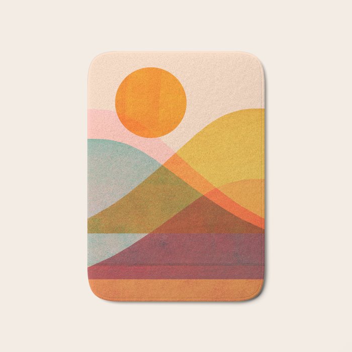 Abstraction_SUNSET_LANDSCAPE_POP_ART_Minimalism_018X Bath Mat Gallery Image 1