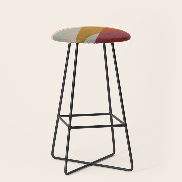 Abstraction_SUNSET_LANDSCAPE_POP_ART_Minimalism_018X Stool Gallery Image 1