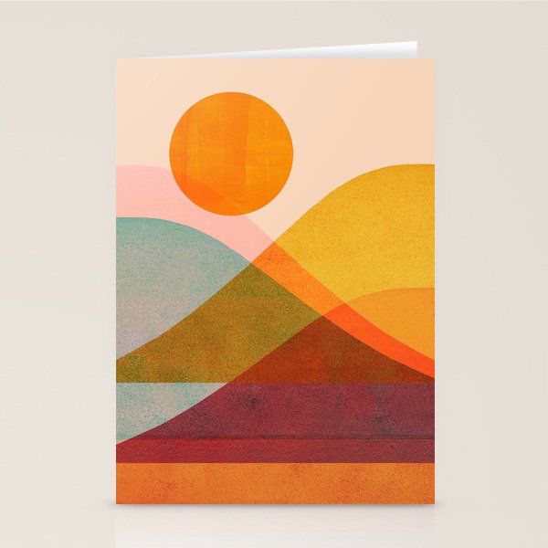 Abstraction_SUNSET_LANDSCAPE_POP_ART_Minimalism_018X Stationery Card Gallery Image 1