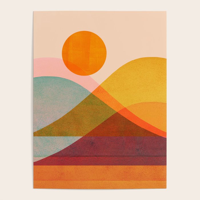 Abstraction_SUNSET_LANDSCAPE_POP_ART_Minimalism_018X Poster Gallery Image 4