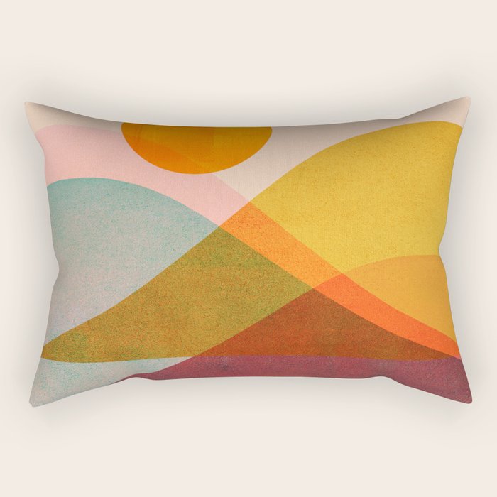 Abstraction_SUNSET_LANDSCAPE_POP_ART_Minimalism_018X Rectangular Pillow Gallery Image 2