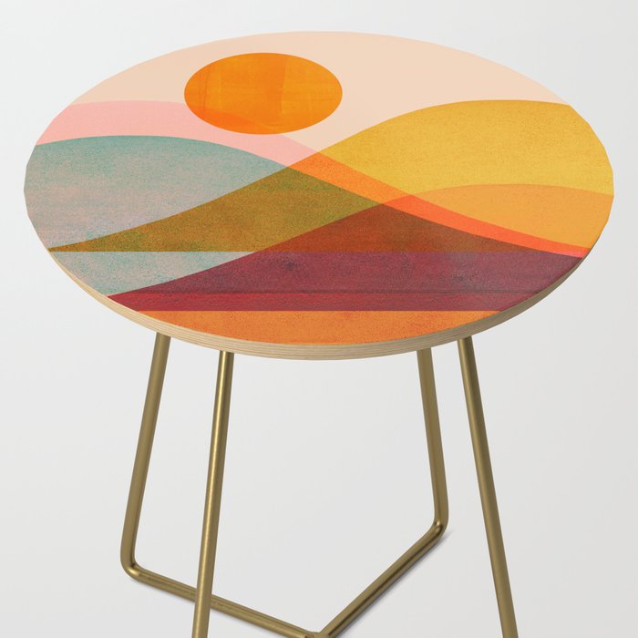 Abstraction_SUNSET_LANDSCAPE_POP_ART_Minimalism_018X Side Table Gallery Image 2