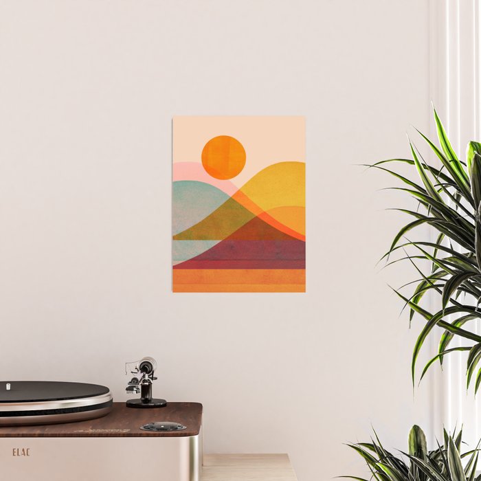 Abstraction_SUNSET_LANDSCAPE_POP_ART_Minimalism_018X Poster Gallery Image 2