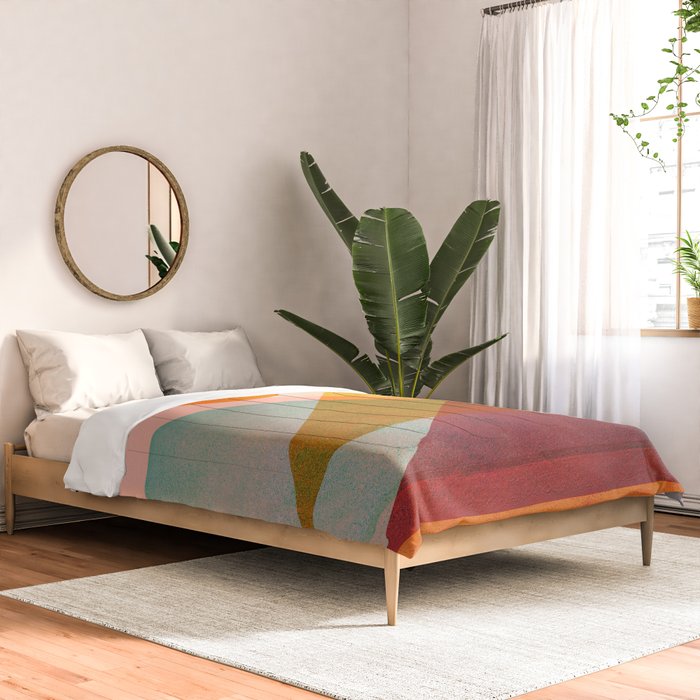 Abstraction_SUNSET_LANDSCAPE_POP_ART_Minimalism_018X Comforter Gallery Image 2