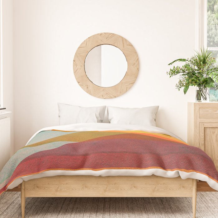 Abstraction_SUNSET_LANDSCAPE_POP_ART_Minimalism_018X Duvet Cover Gallery Image 3