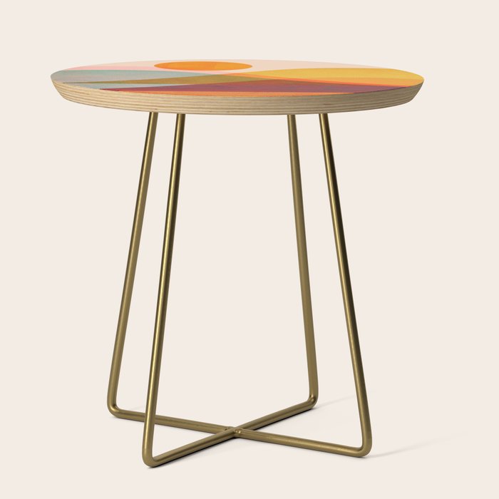 Abstraction_SUNSET_LANDSCAPE_POP_ART_Minimalism_018X Side Table Gallery Image 1