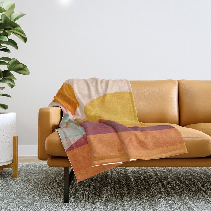 Abstraction_SUNSET_LANDSCAPE_POP_ART_Minimalism_018X Throw Blanket Gallery Image 1