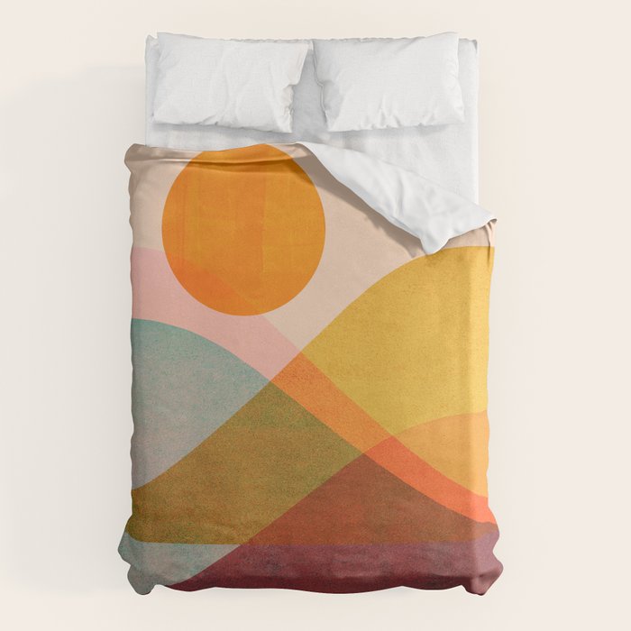 Abstraction_SUNSET_LANDSCAPE_POP_ART_Minimalism_018X Duvet Cover Gallery Image 6