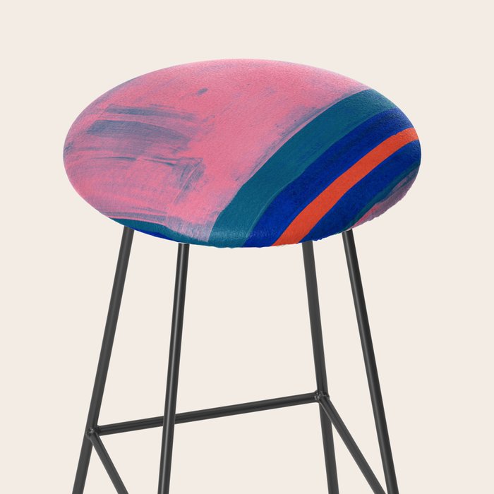 Double Blue Pink Colourfield  Stool Gallery Image 2