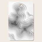 White Topographic Map Cutting Board Gallery Image 1