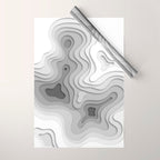 White Topographic Map Wrapping Paper Gallery Image 1