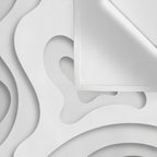 White Topographic Map Wall Tapestry Gallery Image 3