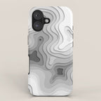 White Topographic Map iPhone Case Gallery Image 1