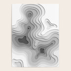 White Topographic Map Poster Gallery Image 4