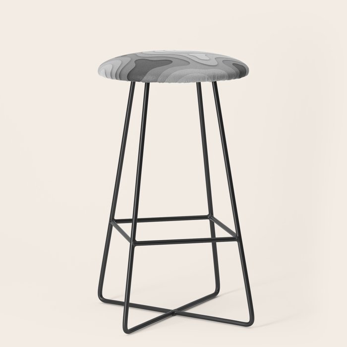 White Topographic Map Stool Gallery Image 1