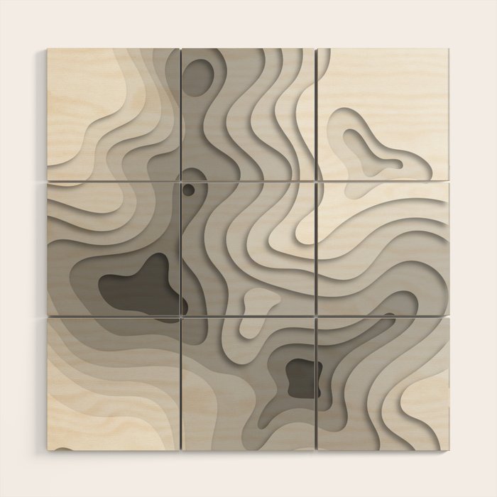 White Topographic Map Wood Wall Art Gallery Image 1