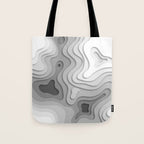 White Topographic Map Tote Bag Gallery Image 1