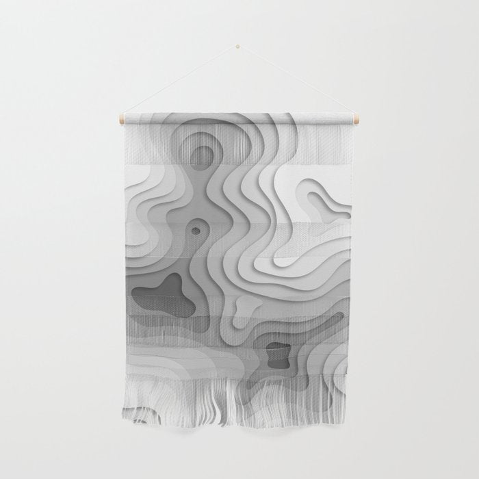 White Topographic Map Wall Hanging Gallery Image 1