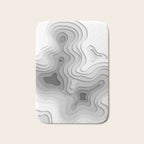 White Topographic Map Bath Mat Gallery Image 1